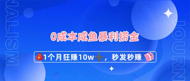 （14257期）0成本闲鱼暴利捞金，1个月狂赚10W+，秒发秒赚新玩法-黎夏颜网络