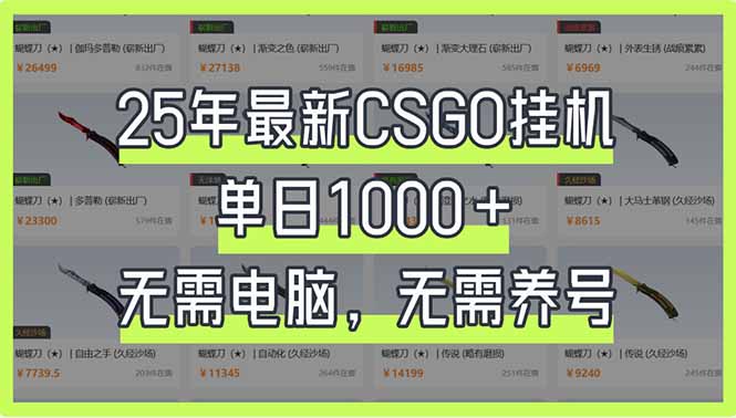 （14178期）25年最新CSGO挂机系统，单日1000+，无需电脑，无需养号，0基础可上手-黎夏颜网络