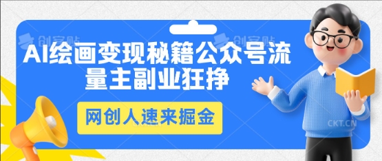 AI绘画变现秘籍：公众号流量主副业狂挣，网创人速来掘金-黎夏颜网络