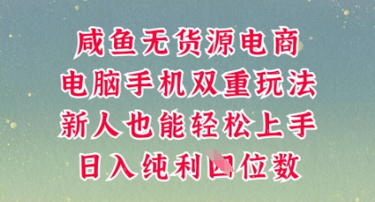 咸鱼无货源电商，多种运营方式，带你从零到一拿结果，可做代运营，也可软件一键发布【揭秘】-黎夏颜网络