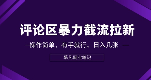 评论区暴力截流拉新：捡钱项目，操作简单，有手就行，日入几张-黎夏颜网络