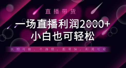 半无人直播带货，一场利润数张，适合所有平台玩法，小白也可轻松-黎夏颜网络