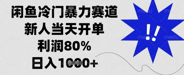 闲鱼冷门暴力赛道，新人当天开单，利润80%，日入数张【揭秘】-黎夏颜网络